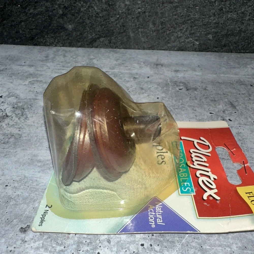 Vintage Playtex Natural Action Flat Top Latex Baby Bottle Nipples Fast Flow  (B)